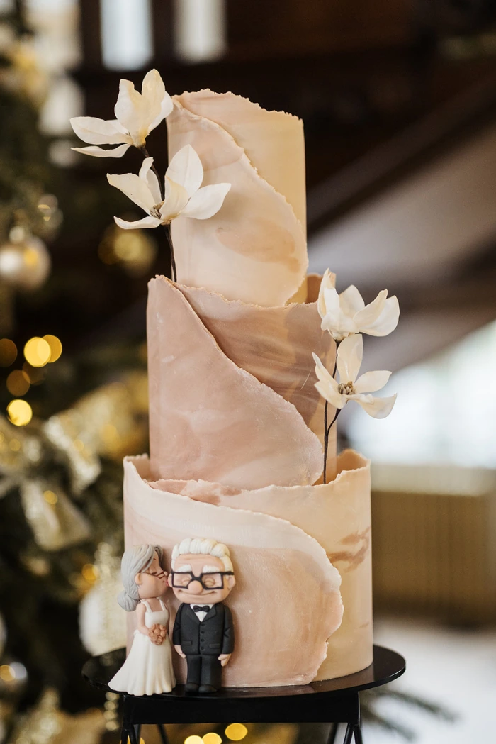 Modern stylish quirky wedding cake Gosfield Hall