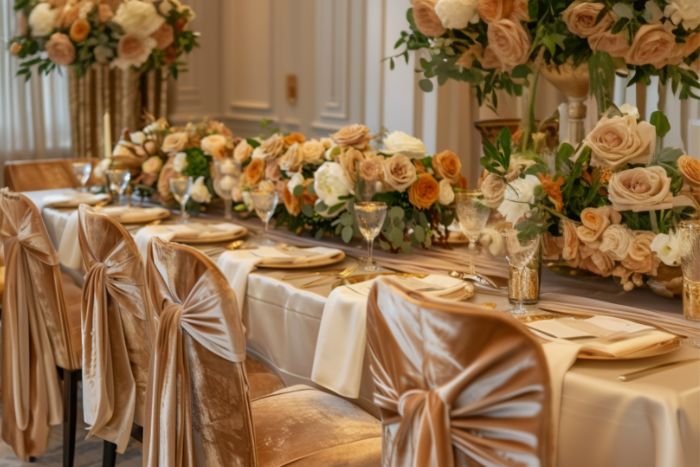 Luxury hotel wedding table decoration