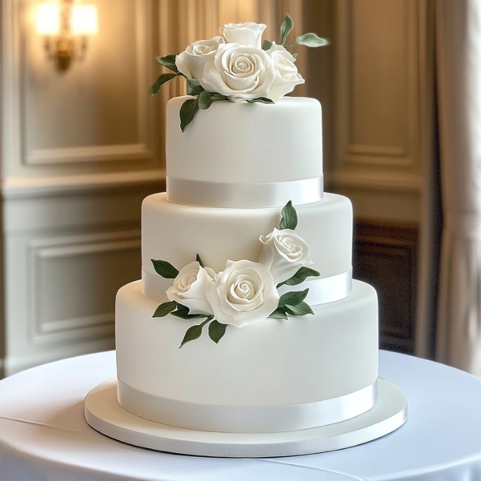 Traditional style 3 tier wedding cake