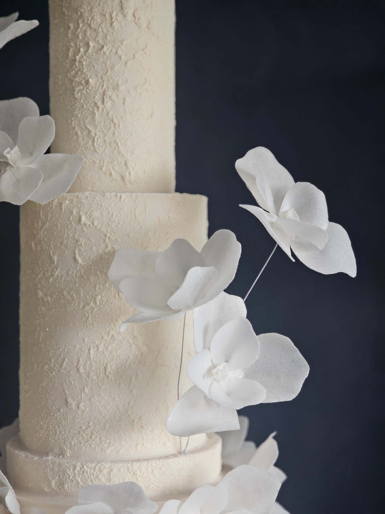 white abstract wafer paper flowers