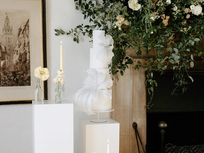 Contemporary 4 tier wedding cake butley Priory suffolk 4 tier contemporary wedding cake by wedding cake maker in Suffolk